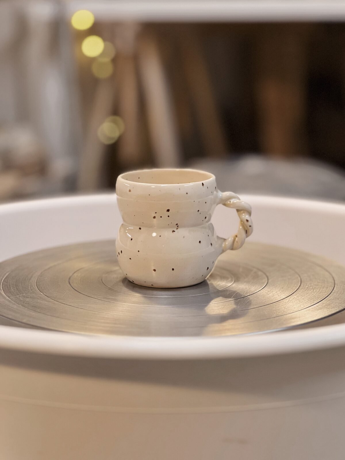 Taza white freckles S 01