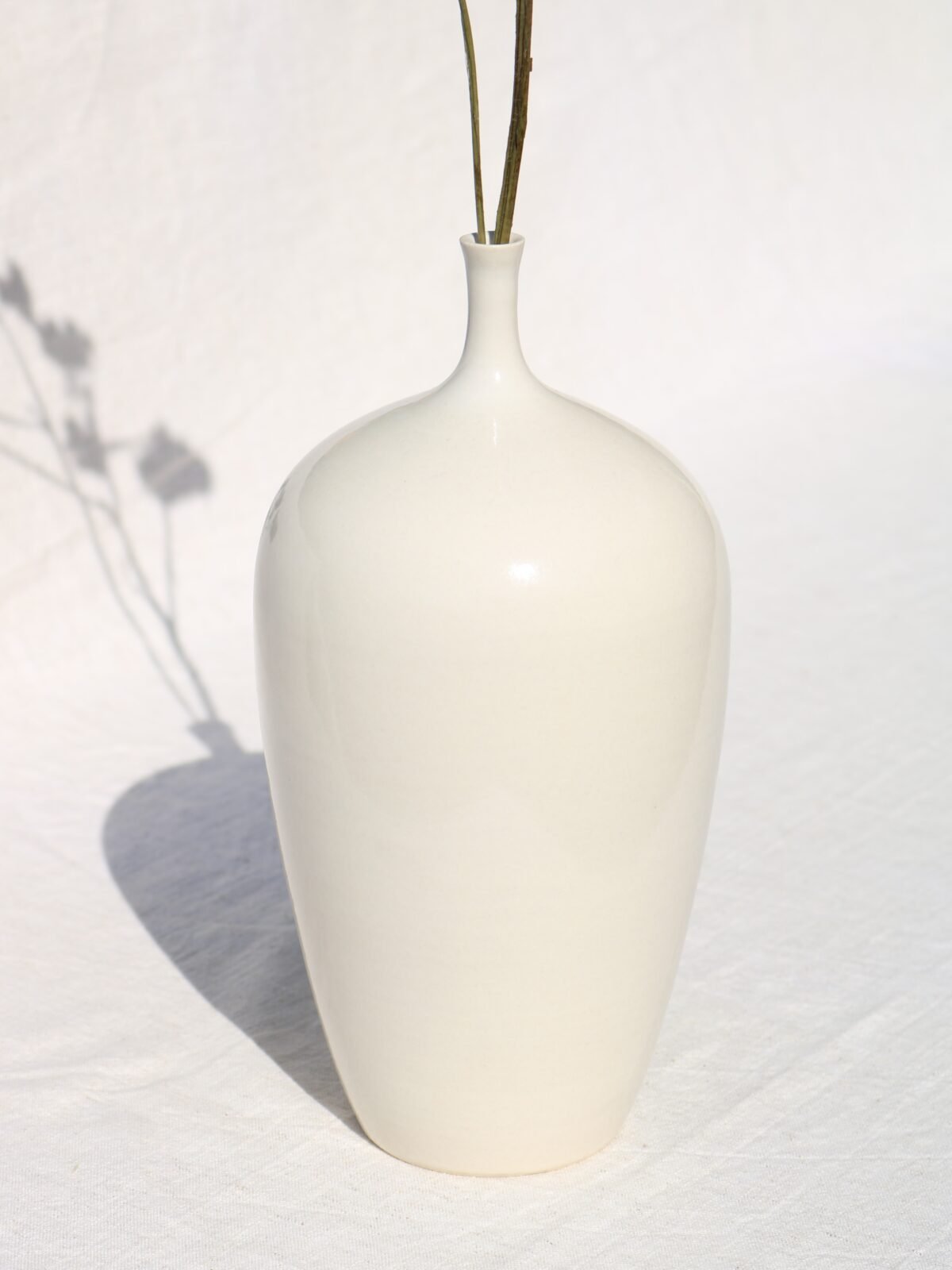 Jarrón white pearl L